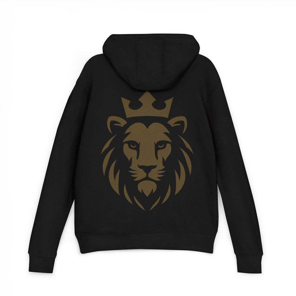 Lion Crest Hoodie - "Living on Purpose" Inspirational Black Pullover