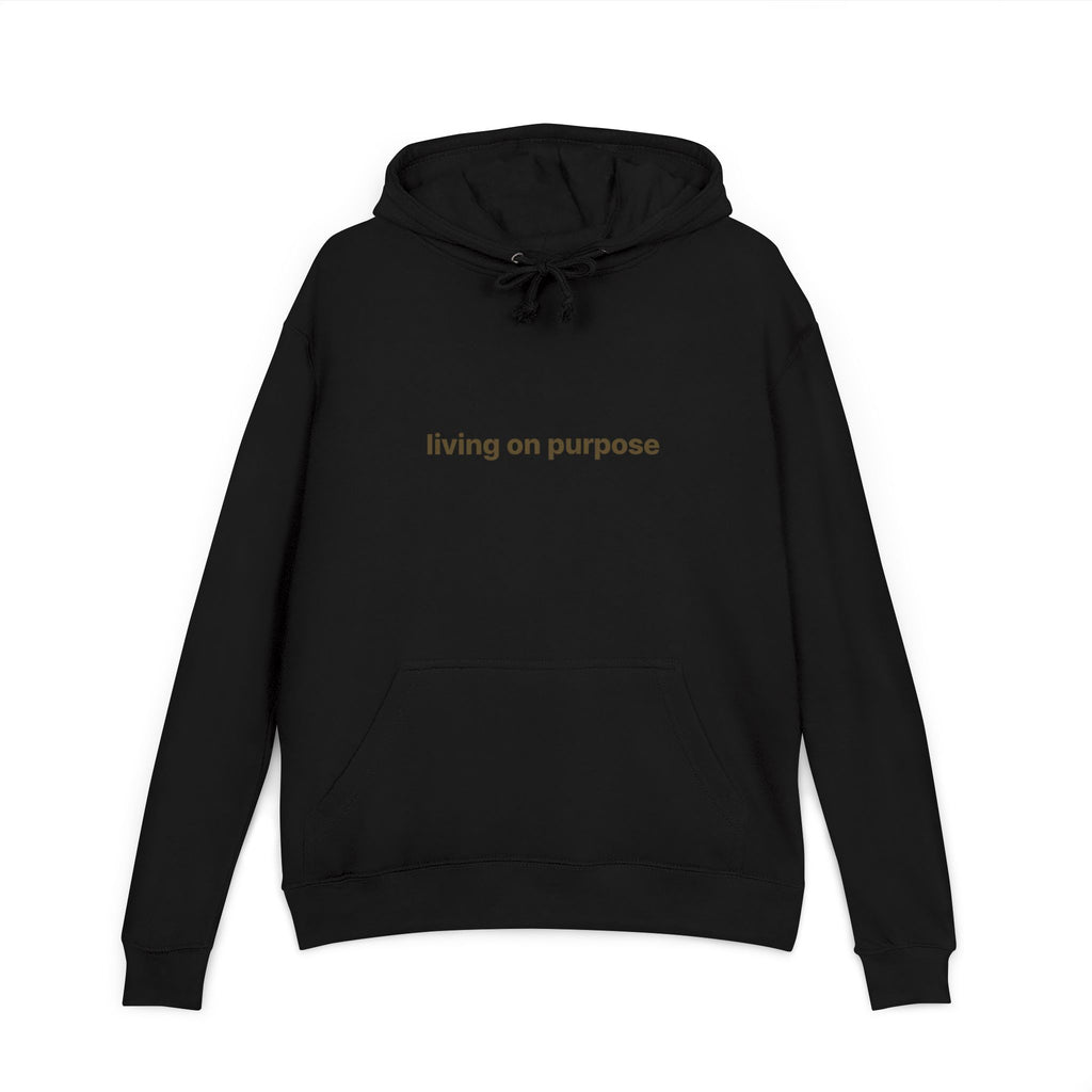 Lion Crest Hoodie - "Living on Purpose" Inspirational Black Pullover
