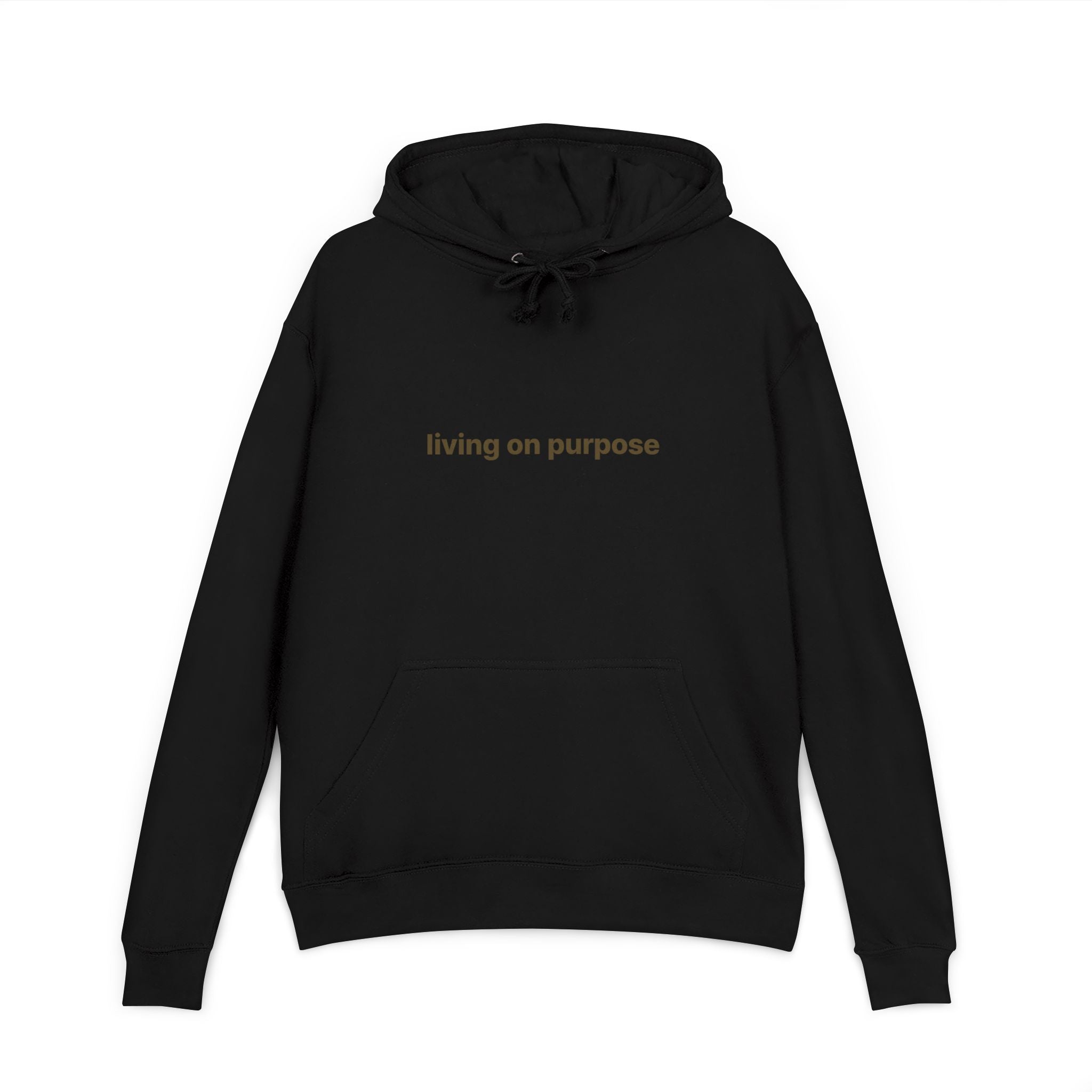 Lion Crest Hoodie - "Living on Purpose" Inspirational Black Pullover